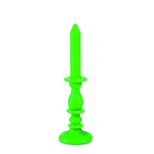 Load image into Gallery viewer, Set of 5 Green 2-in-1 Candlestick Candles – Built-In Wax Holder 25 cm