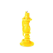Load image into Gallery viewer, Set of 5 Yellow 2-in-1 Candlestick Candles – Built-In Wax Holder 25 cm