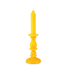 Load image into Gallery viewer, Set of 5 Yellow 2-in-1 Candlestick Candles – Built-In Wax Holder 25 cm