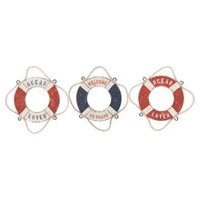 Load image into Gallery viewer, Set of 6 Wooden Nautical Lifering Fridge Magnets – 6cm Each