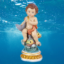 Load image into Gallery viewer, Child of the Zodiac 'Pisces' Figurine – Handpainted Resin | 15 cm