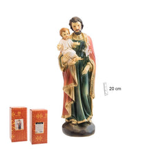 Load image into Gallery viewer, Saint Joseph with Baby Jesus Figurine – 20cm Resin Statue – Handpainted Religious Home Decor