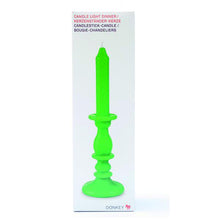 Load image into Gallery viewer, Set of 5 Green 2-in-1 Candlestick Candles – Built-In Wax Holder 25 cm