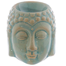 Load image into Gallery viewer, Set of 4 Buddha Head Oil Burners – Glazed Ceramic Aromatherapy Décor