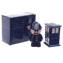 Load image into Gallery viewer, Ceramic Policeman & Police Box Salt and Pepper Set