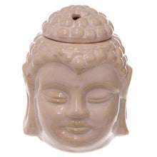 Load image into Gallery viewer, Set of 2 Buddha Head Ceramic Oil Burners – Crackle Glaze – Thai Style – 12.5cm – Zen Decor