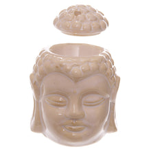 Load image into Gallery viewer, Set of 2 Buddha Head Ceramic Oil Burners – Crackle Glaze – Thai Style – 12.5cm – Zen Decor