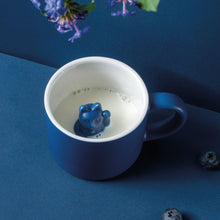 Load image into Gallery viewer, Dark Blue Maneki Neko Lucky Cat Mug – Porcelain Japanese Beckoning Cup