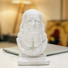 Load image into Gallery viewer, Leonardo da Vinci Alabaster & Plaster Bust – White 20cm | Home Decor Art