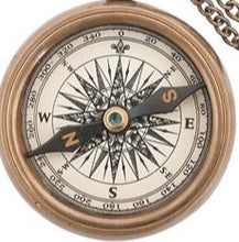 Load image into Gallery viewer, Brass Compass with Aged Look Finish – Vintage Style Travel Gift Ø 5.5 cm