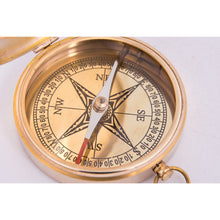 Load image into Gallery viewer, Brass Compass with Wooden Box – 8cm Vintage Nautical Gift