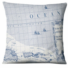 Load image into Gallery viewer, Ocean Map Cushion | 50 x 50 cm Cotton Cover | Nautical Home Accent
