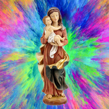 Load image into Gallery viewer, Virgin Mary with Baby Jesus Statue – Gold Colour | Handpainted Resin | 20 cm