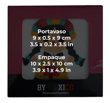 Load image into Gallery viewer, Set of 4 Silicone Coasters – Mexican Traditional Doll Design – Imported from Mexico
