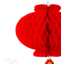 Load image into Gallery viewer, Pack of 20 Chinese Red Concertina Lanterns – Good Fortune Medallion – Waterproof Paper Decor