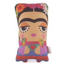 Load image into Gallery viewer, Frida Kahlo Illustrated Cushion – Soft Cotton Plush – Handmade in Spain 28cm