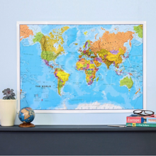 Load image into Gallery viewer, Medium World Wall Map Political Paper Single Side Lamination 84.1cm (w) x 59.4cm (h)