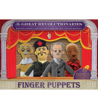 Load image into Gallery viewer, Revolutionaries Finger Puppet & Magnet Set – Mandela, Gandhi, Che, Trotsky | 4-Piece Set