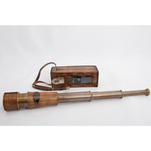 Load image into Gallery viewer, Brass Ship’s Telescope with Leather Detailing & Case – Nautical Decor Gift