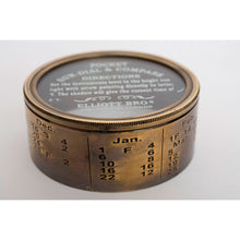 Load image into Gallery viewer, Brass Pocket Sundial and Compass – Beautifully Crafted Gift Ø 7 cm