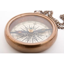 Load image into Gallery viewer, Brass Compass with Aged Look Finish – Vintage Style Travel Gift Ø 5.5 cm