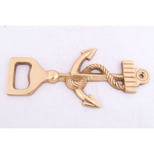 Load image into Gallery viewer, Anchor Design Metal Bottle Opener – Quirky Nautical Gift – Golden Finish