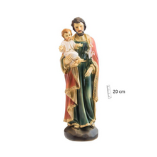 Load image into Gallery viewer, Saint Joseph with Baby Jesus Figurine – 20cm Resin Statue – Handpainted Religious Home Decor