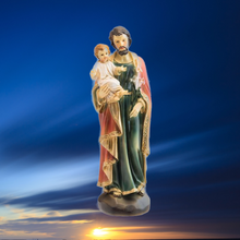 Load image into Gallery viewer, Saint Joseph with Baby Jesus Figurine – 20cm Resin Statue – Handpainted Religious Home Decor