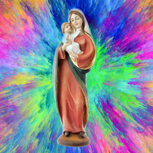 Load image into Gallery viewer, Statue of Our Mother Mary Holding Baby Jesus – 20 cm | Handpainted Resin Figurine