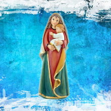 Load image into Gallery viewer, Mother Mary with Baby Jesus Statue – 12 cm | Hand-Painted Resin | Religious Home Decor
