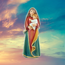 Load image into Gallery viewer, Mother Mary with Baby Jesus Statue – 12 cm | Hand-Painted Resin | Religious Home Decor