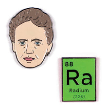 Load image into Gallery viewer, Marie Curie Enamel Pin Set – Historical Icon Lapel Pins