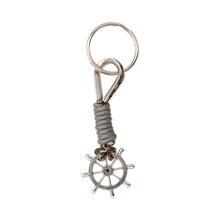 Load image into Gallery viewer, Set of 3 Nautical Rudder Key Rings – Multicolored Maritime Keychain Gift
