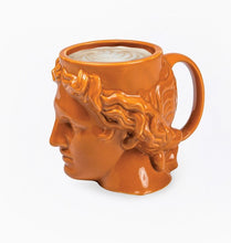 Load image into Gallery viewer, Set of 2 Apollo Terracotta Ceramic Mugs – Greco-Roman God Head Cups – 11.8cm