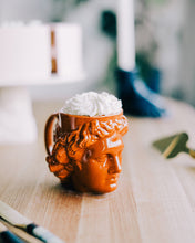 Load image into Gallery viewer, Set of 2 Apollo Terracotta Ceramic Mugs – Greco-Roman God Head Cups – 11.8cm