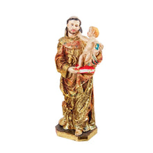 Load image into Gallery viewer, Golden Saint Anthony with Baby Jesus Figurine – 20cm | Hand-Painted Resin Catholic Statue for Home Decor