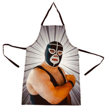 Load image into Gallery viewer, Mexican Wrestling Lucha Libre Grey Apron – Wajiro Dream MexiPop Art