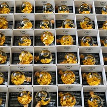 Load image into Gallery viewer, Set of 3 Blown Glass Bottles – 22K Gold, 999 Silver, Copper Laminated Samples