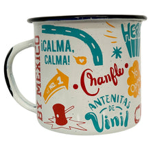 Load image into Gallery viewer, El Chapulín Colorado White Enamel Coffee Mug – Official Mexican Product – 360ml