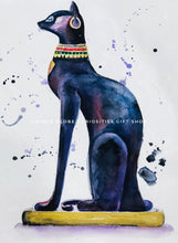 Load image into Gallery viewer, Egyptian Bastet Goddess Art Print – A4 Poster with Mount