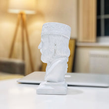 Load image into Gallery viewer, Giuseppe Garibaldi Bust – White Alabaster & Plaster – 20cm Handmade Sculpture
