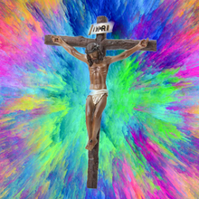 Load image into Gallery viewer, Wall Cross with Jesus – 22cm Handpainted Resin Crucifix – Catholic Wall Decor