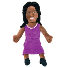 Load image into Gallery viewer, Michelle Obama Little Thinker Plush Doll – 11” Inspirational Gift Collectible