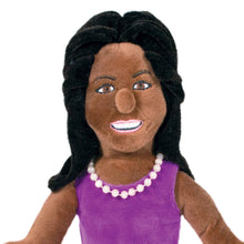 Load image into Gallery viewer, Michelle Obama Little Thinker Plush Doll – 11” Inspirational Gift Collectible