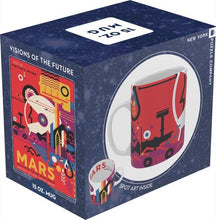 Load image into Gallery viewer, Set of 4 NASA Mars Exploration Mugs – Visions of the Future Poster Design – 15oz Porcelain