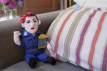Load image into Gallery viewer, Rosie the Riveter Little Thinker Doll – Poseable 11" Inspirational Plush