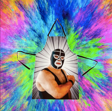 Load image into Gallery viewer, Mexican Wrestling Lucha Libre Grey Apron – Wajiro Dream MexiPop Art