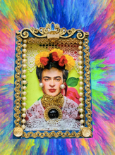 Load image into Gallery viewer, Handmade Mexican Shrine – Frida Kahlo Folk Art – Colourful Wall Décor 23cm