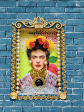 Load image into Gallery viewer, Handmade Mexican Shrine – Frida Kahlo Folk Art – Colourful Wall Décor 23cm