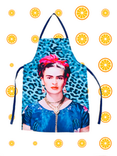 Load image into Gallery viewer, Frida Kahlo Leopard Print Apron – MexiPop Art Design